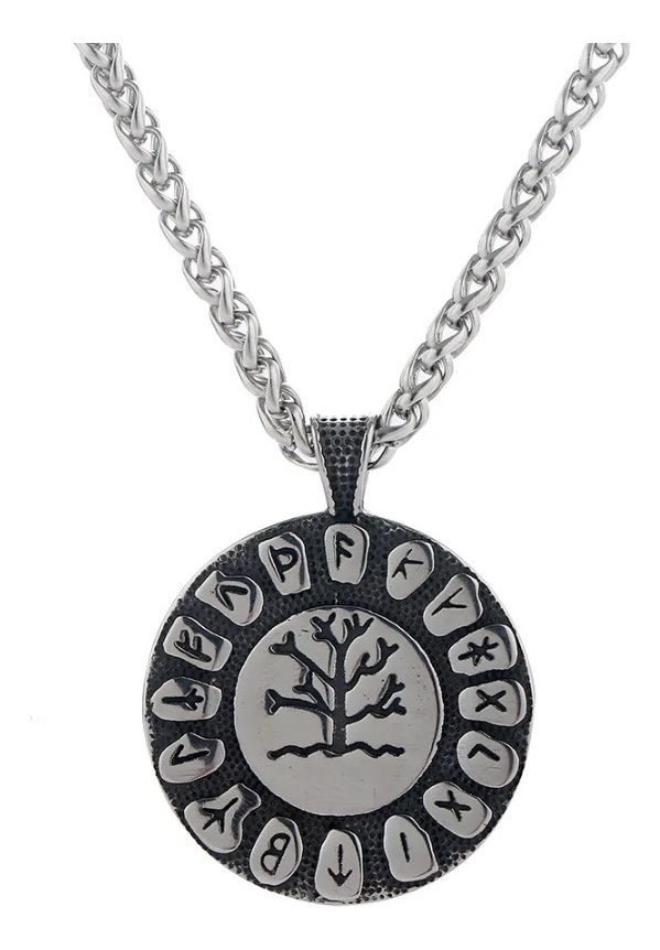 Collar Arbol Yggdrasil Vikingo Moda Nordica Plateado