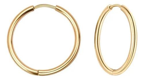 Aros Dorado 12mm Punk Hombre Mujer Gold Manba Earing