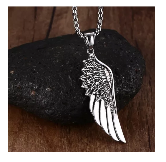 Collar Pluma Angelical Hombre Mujer Moda Royal Madriz-2