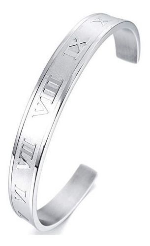 Pulsera De Hombre Caballeros N° Romanos Plateada Moda 2019