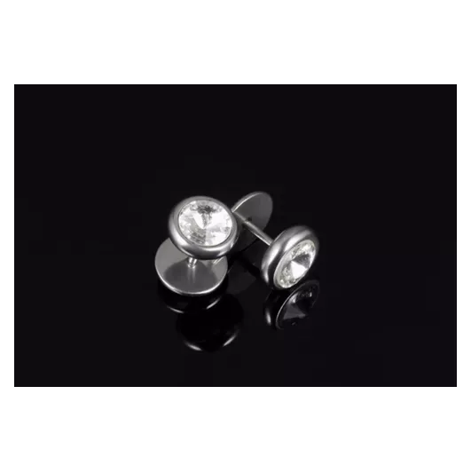 Aros Punk Rock Silver White Acero Quirúrgico Hombre Mujer-1