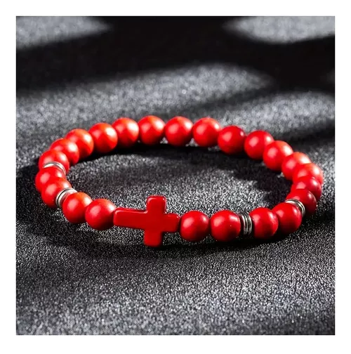 Pulsera De Piedra Jaspe Roja Hombre Y Mujer Moda-2