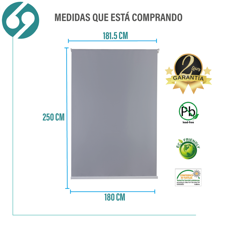 Cortina Roller Blackout Gris 180 X 250 Cm-1