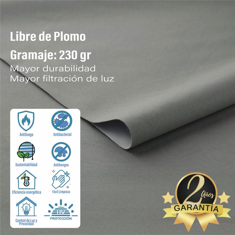 Cortina Roller Blackout Gris 180 X 250 Cm-4