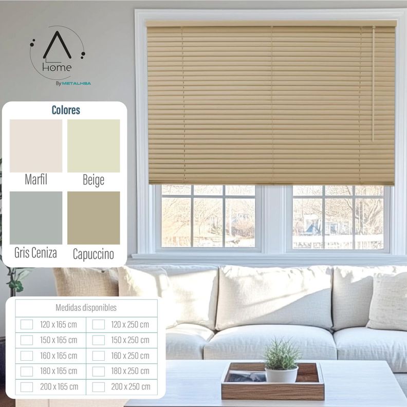 Persiana Veneciana Pvc 25MM 150X165 Cm Manual Capuccino-7