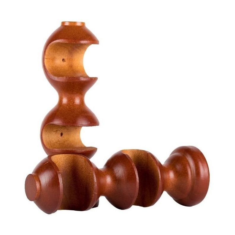 Pack 2 Unidades Soporte Doble De Madera Chocolate 19/19 Mm