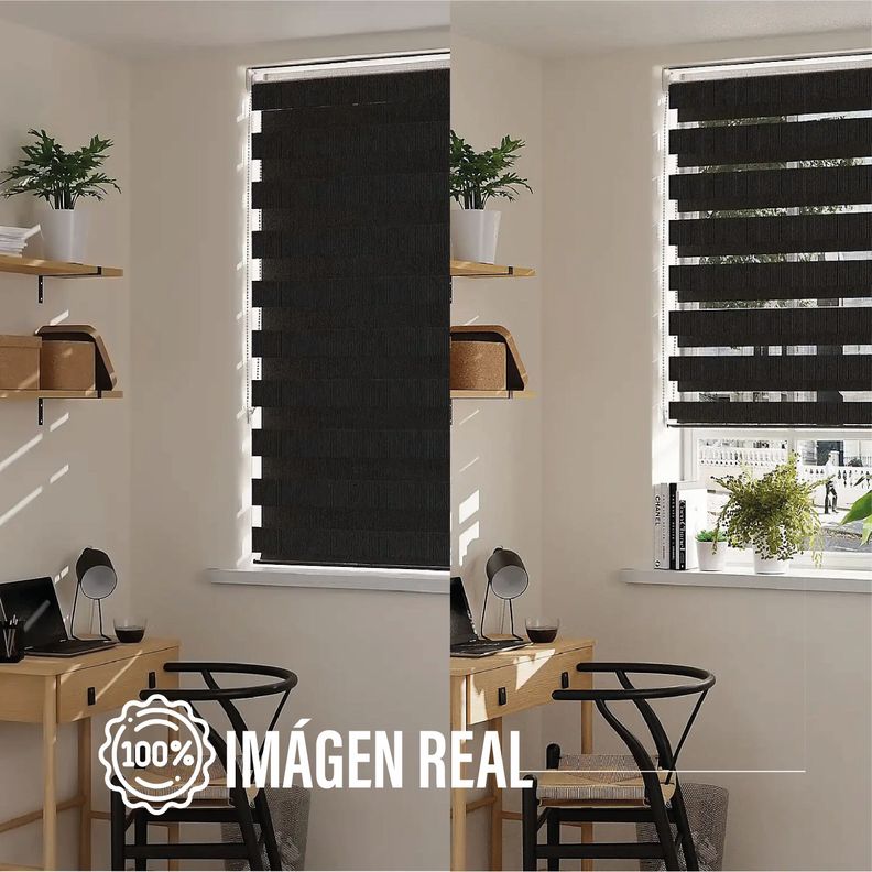 Roller Duo Zebra Día Y Noche Negro 200 X 250 Cm Premium-3