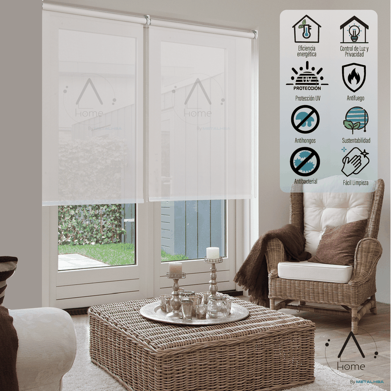 Cortina Roller Sun Screen Aura Beige 150X165 Cm-1