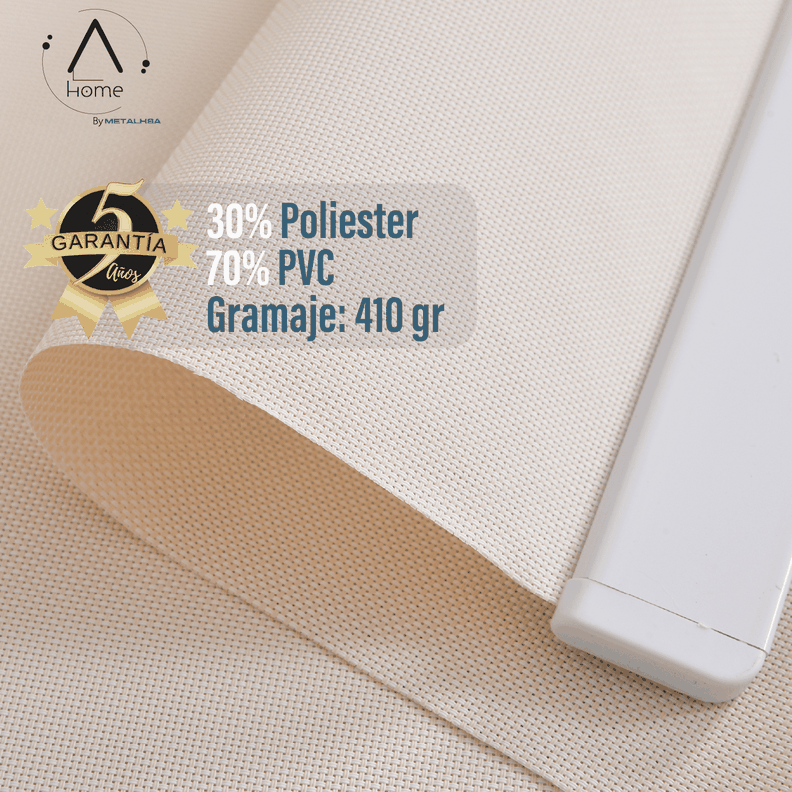 Cortina Roller Sun Screen Aura Beige 150X165 Cm-4