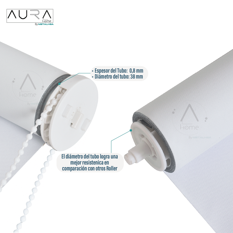 Cortina Roller Blackout Aura Blanco 180X165 Cm-2