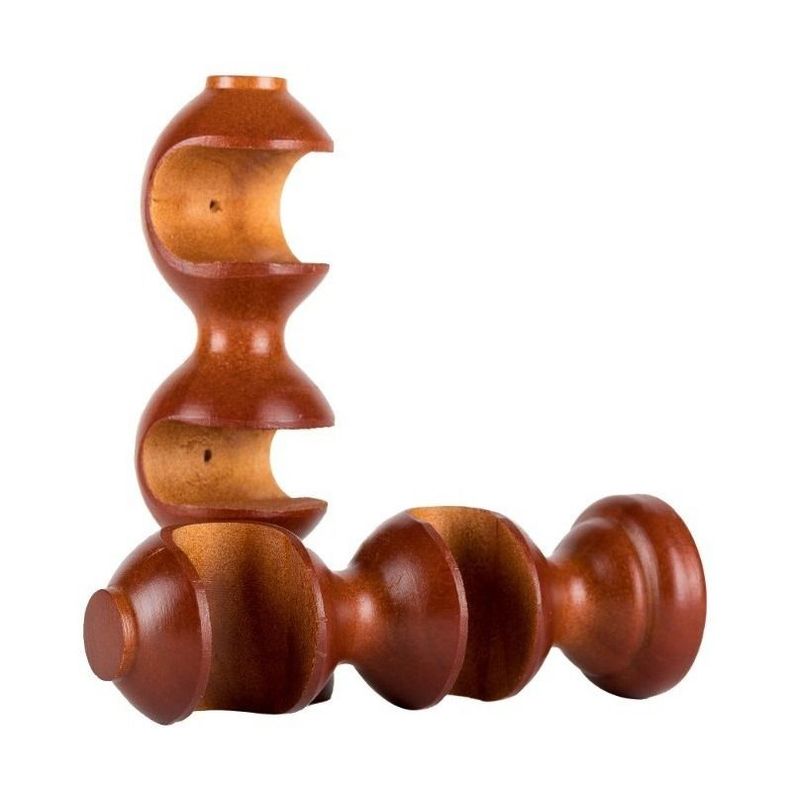 Pack 2 Unidades Soporte Doble De Madera Chocolate 28/28 Mm-0