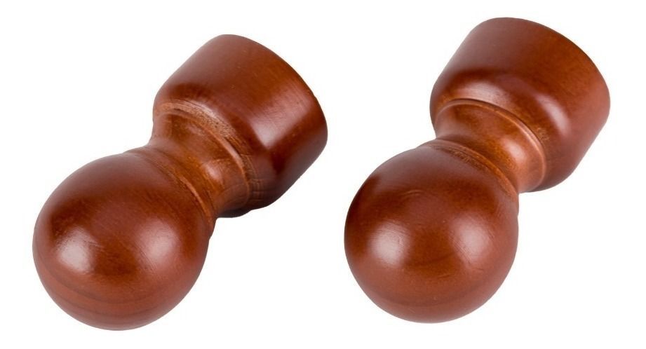 Pack 2 Unidades Terminal Bola De Madera Chocolate 28 Mm-0