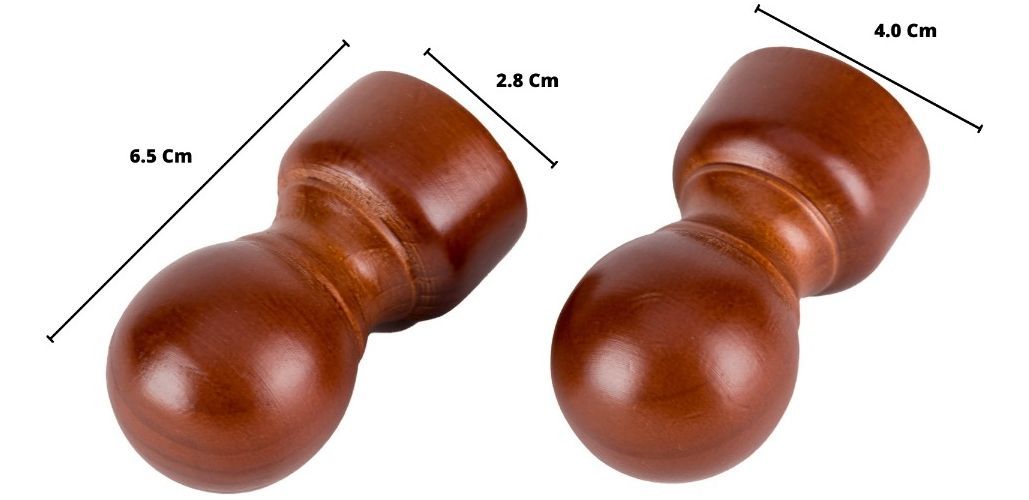 Pack 2 Unidades Terminal Bola De Madera Chocolate 28 Mm-1