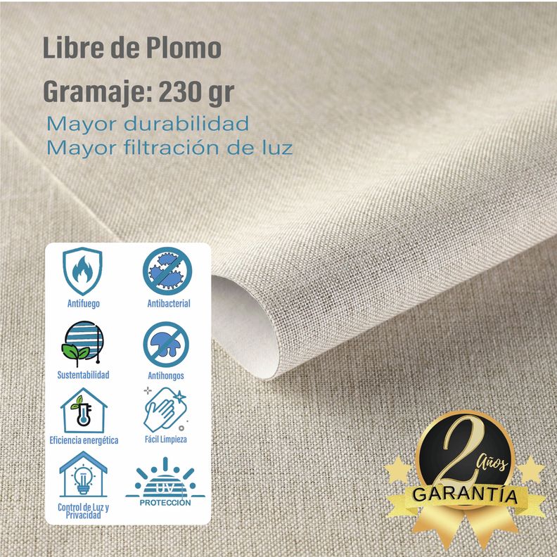 Cortina Roller Blackout Beige 180 X 250 Cm-4
