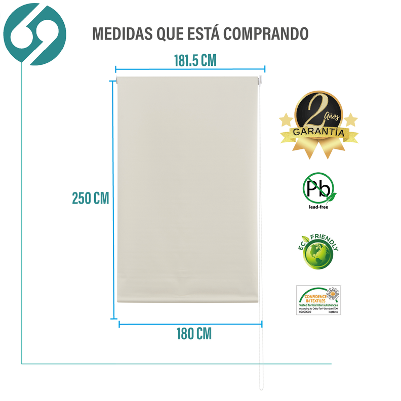 Cortina Roller Blackout Beige 180 X 250 Cm-1