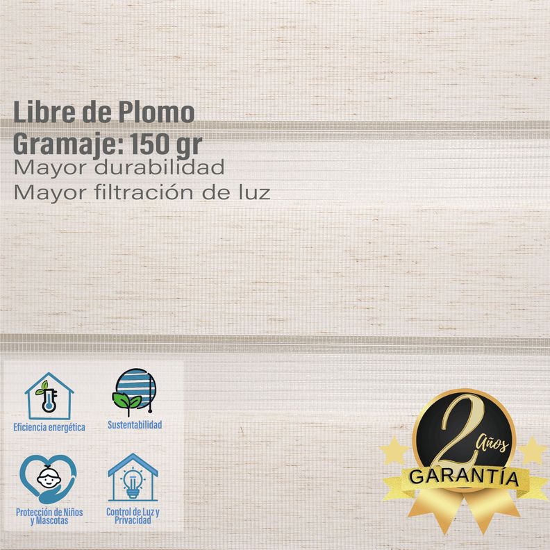 Roller Duo Zebra Día Y Noche Textura 150 X 165 Cm Premium-5