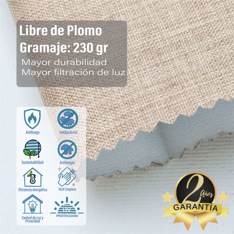 Cortina Roller Blackout Textura Lino 090 X 250 Cm-4