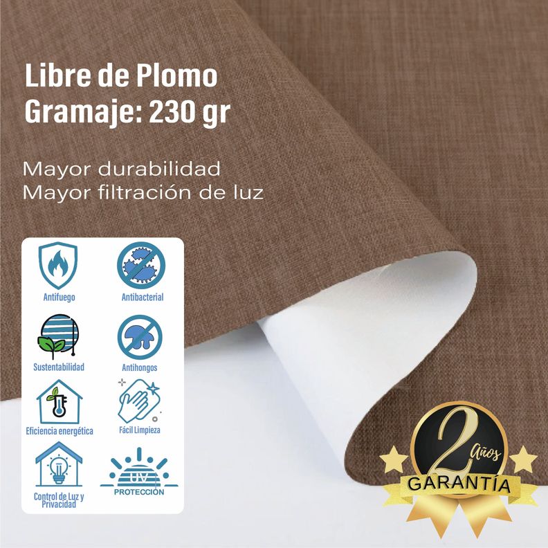 Cortina Roller Blackout Tostado 90 X 165 Cm-4