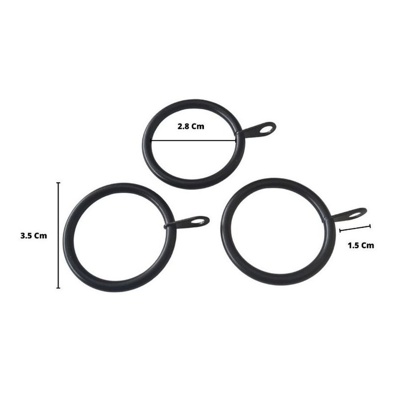 Pack 10 Unidades Argolla De Metal Negro Para Cortina 28 Mm-1