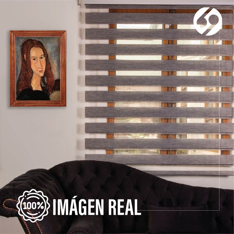 Roller Duo Zebra Día Y Noche Gris 90 X 250 Cm Premium-3