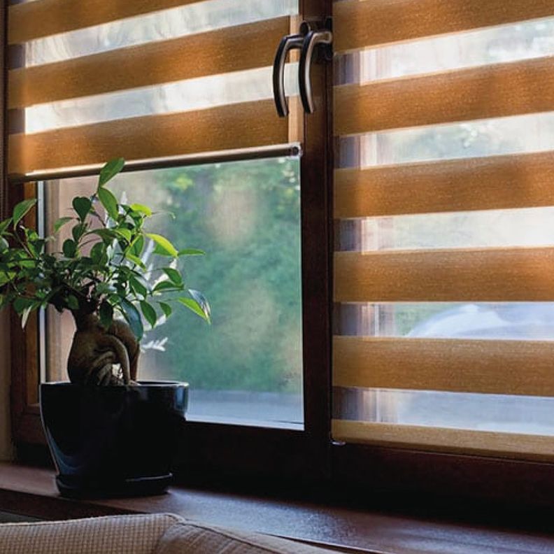 Roller Duo Zebra Día Y Noche Tabaco 90 X 250 Cm Premium-6