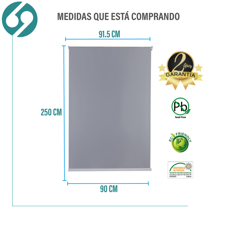 Cortina Roller Blackout Gris 90 X 250 Cm-1