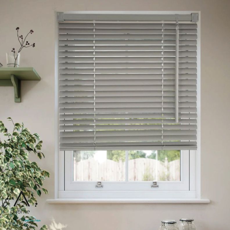 Persiana Veneciana Pvc 25MM 100X165 Cm Manual Gris Ceniza-4