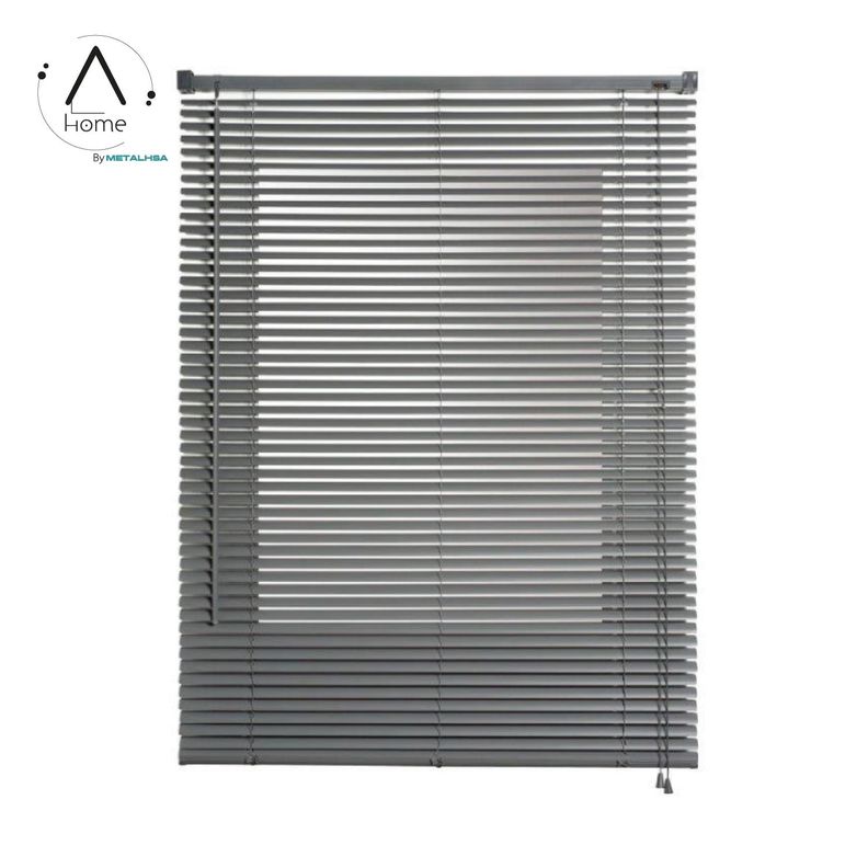 Persiana Veneciana Pvc 25MM 100X165 Cm Manual Gris Ceniza-7
