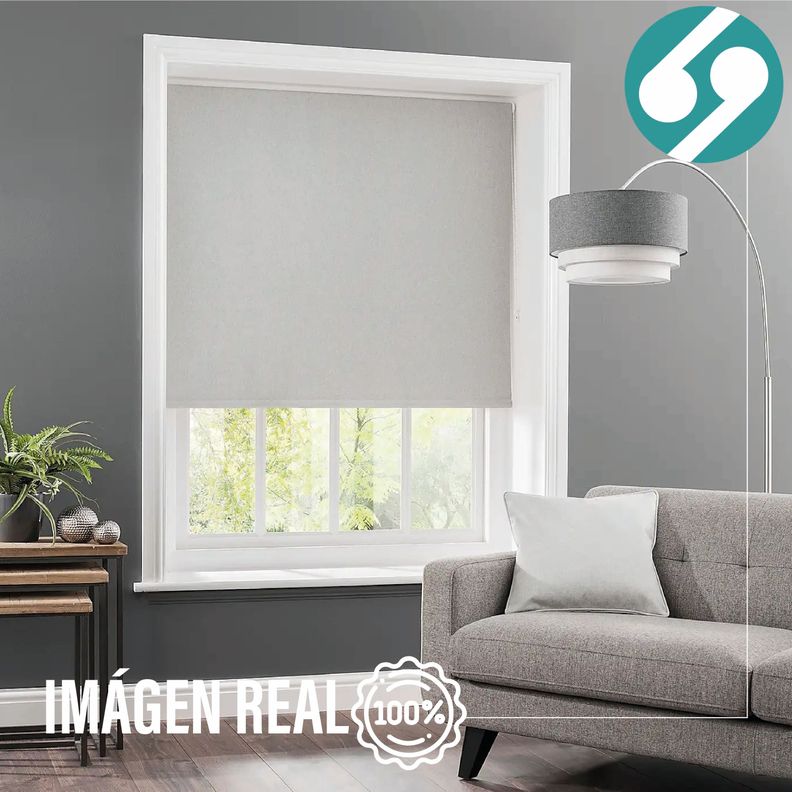 Cortina Roller Blackout Gris Claro 180 X 165 Cm-2