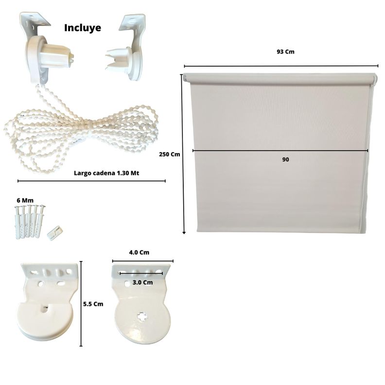 Cortina Roller Sunscreen Beige 90 X 250 Cm-4