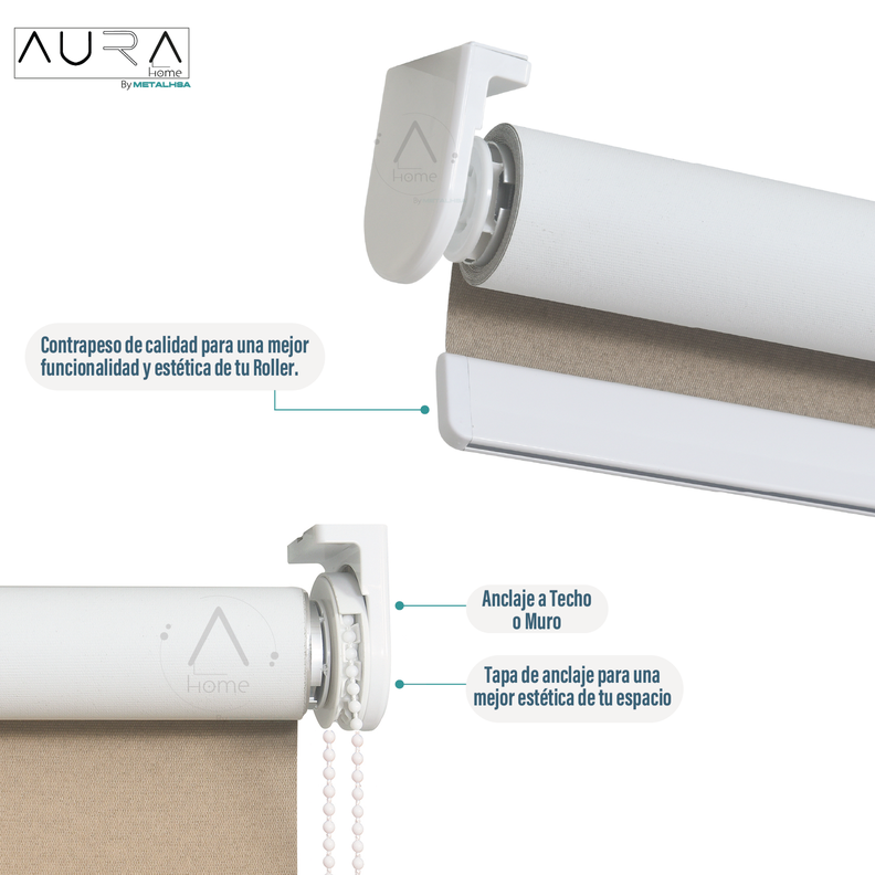 Cortina Roller Blackout Aura Capuccino 160X250 Cm-3