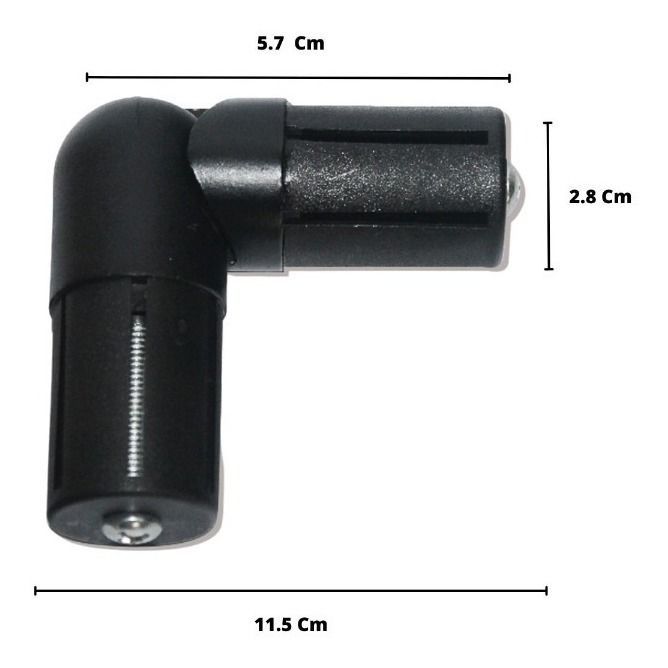 Codo Articulado Negro Para Barras De Cortina 28 Mm-1