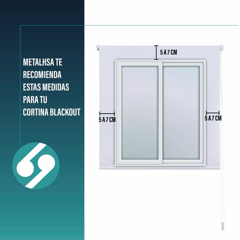 Cortina Roller Blackout Blanco 90 X 250 Cm-7