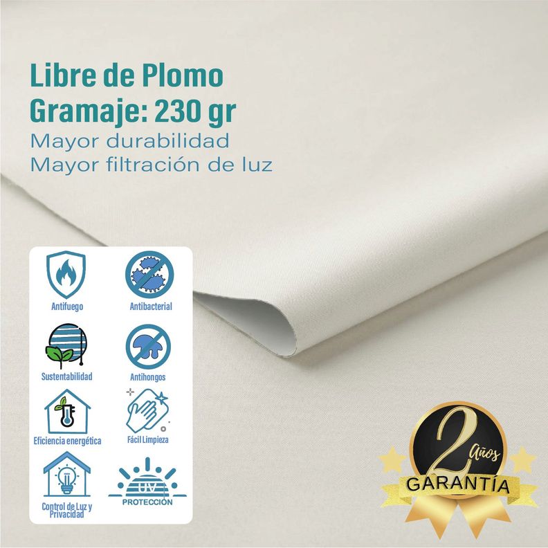 Cortina Roller Blackout Blanco 90 X 250 Cm-4