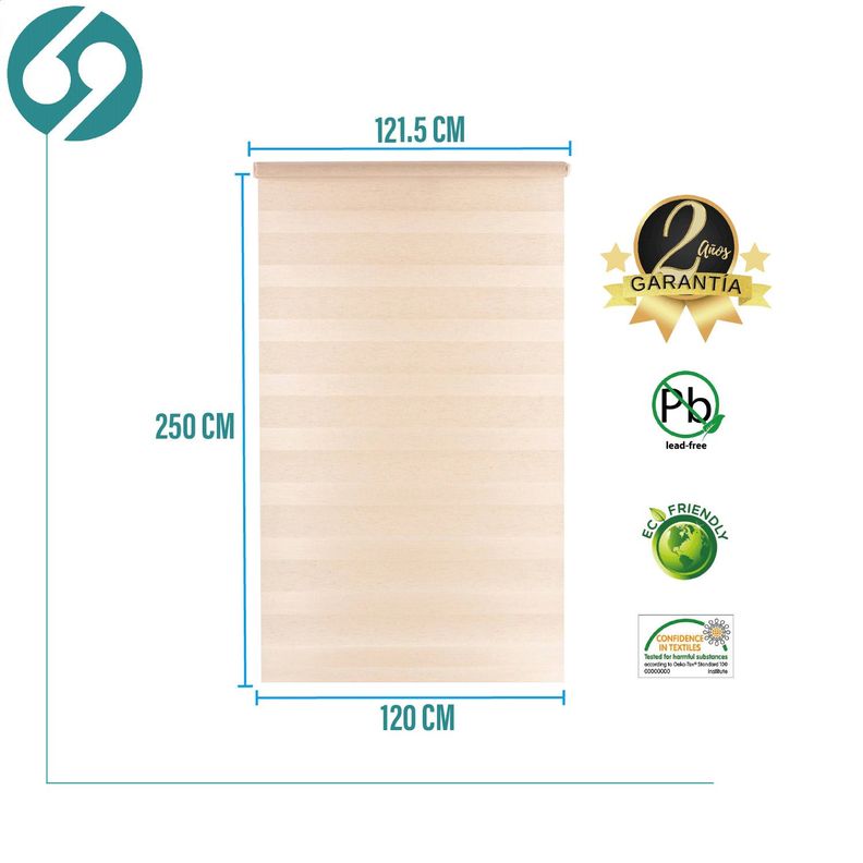 Roller Duo Zebra Día y Noche Beige 120 X 250 Cm Sin Cenefa-1