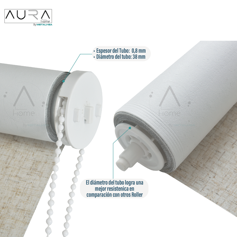 Cortina Roller Blackout Aura Textura Lino 090X165 Cm-2