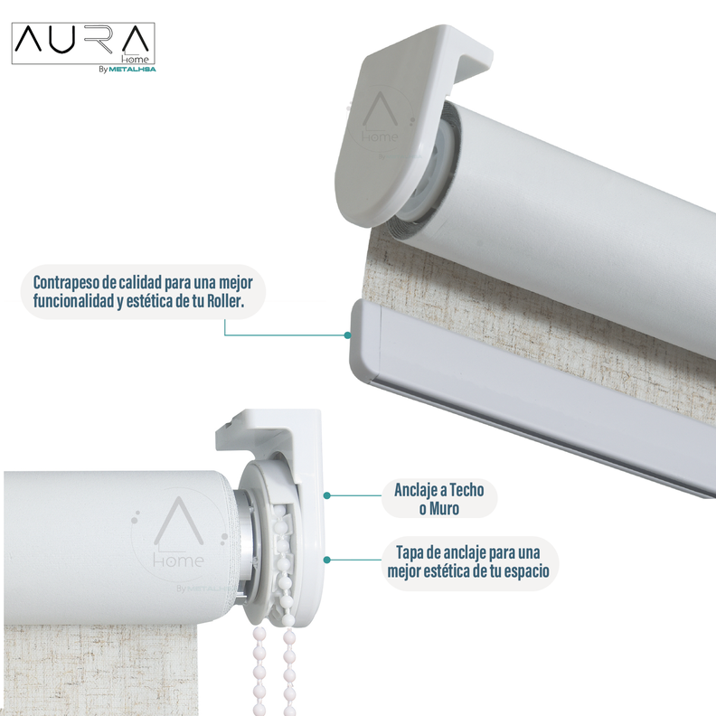 Cortina Roller Blackout Aura Textura Lino 090X165 Cm-3