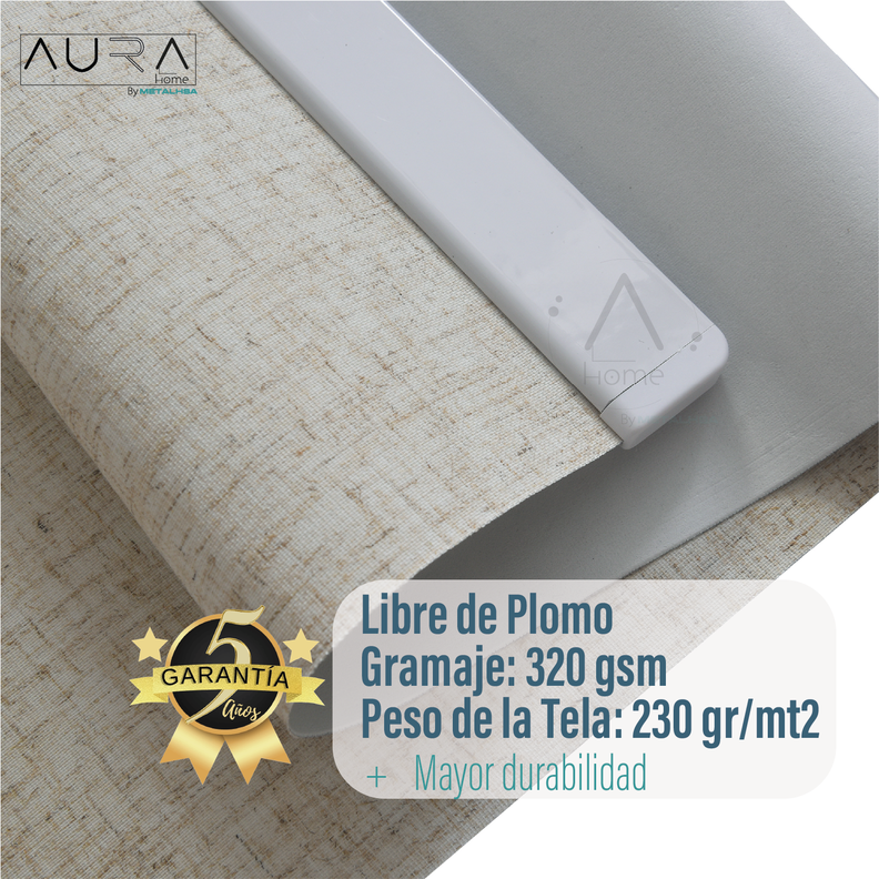 Cortina Roller Blackout Aura Textura Lino 090X165 Cm-4