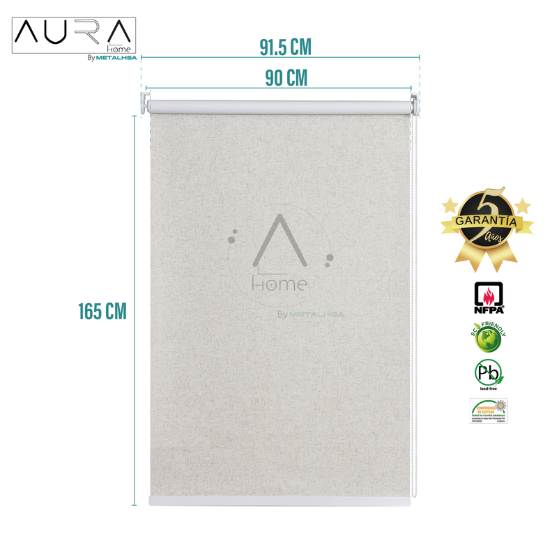 Cortina Roller Blackout Aura Textura Lino 090X165 Cm-8