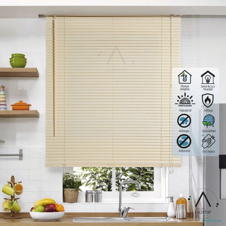 Persiana Veneciana Pvc 25MM 150X165 Cm Manual Marfil-2