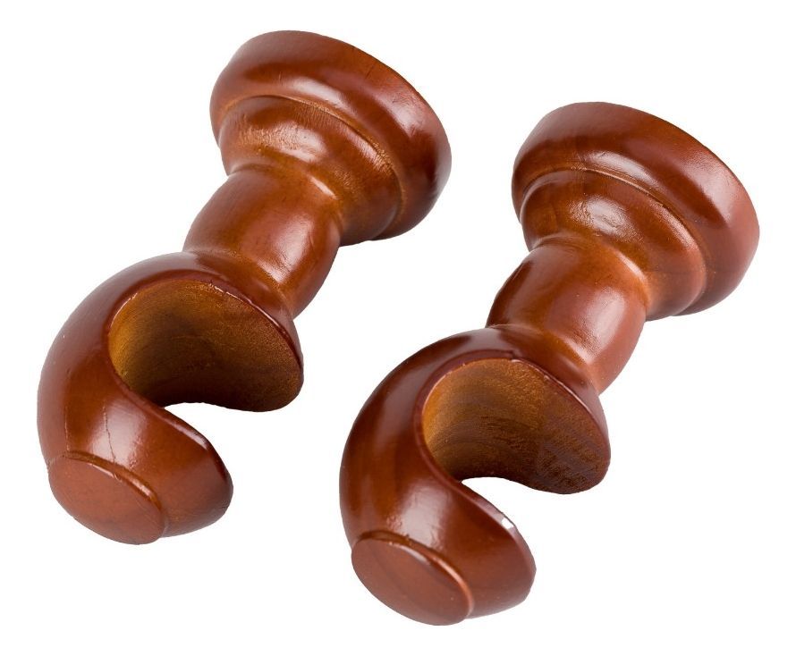 Pack 2 Unidades Soporte Simple De Madera Chocolate 19 Mm Cafe Oscuro