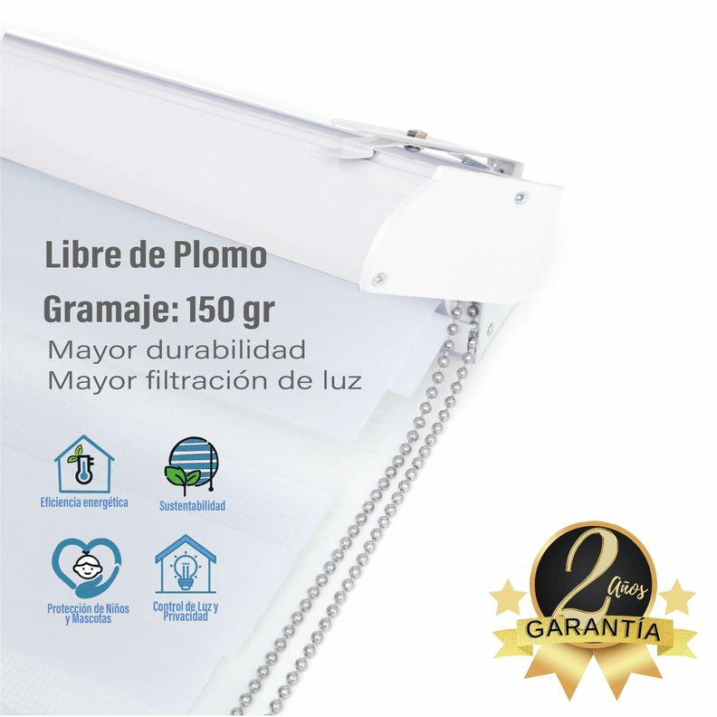 Roller Duo Zebra Día Y Noche Blanco 120 X 250 Cm Premium-5
