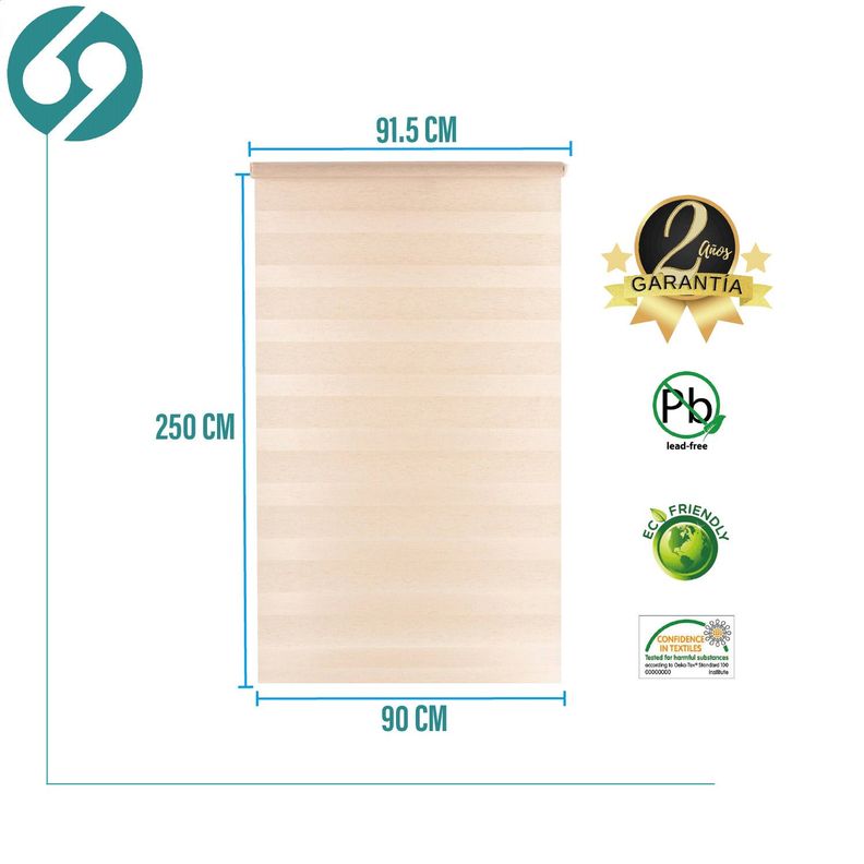 Roller Duo Zebra Día y Noche Beige 90 X 250 Cm Sin Cenefa-1