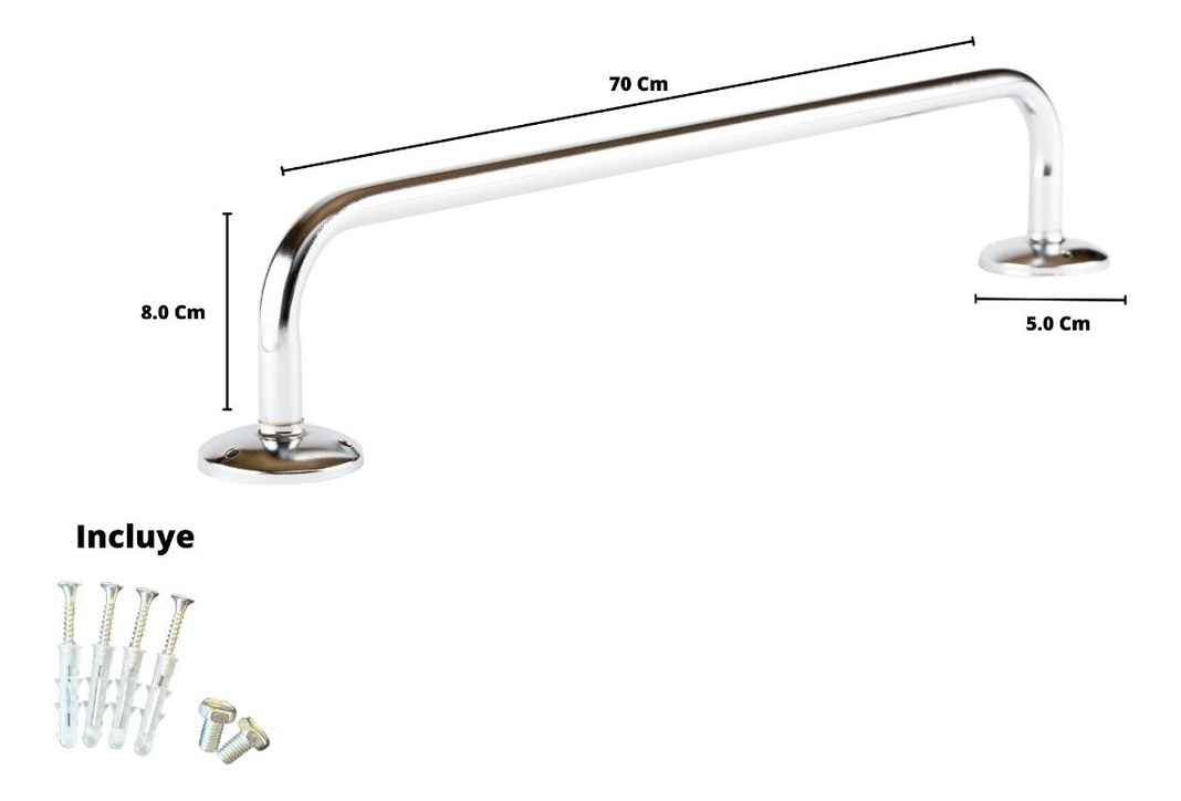 Toallero Inoxidable 16 Mm X 70 Cms-3
