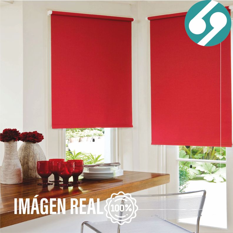 Cortina Roller Blackout Rojo 150 X 165 Cm-2