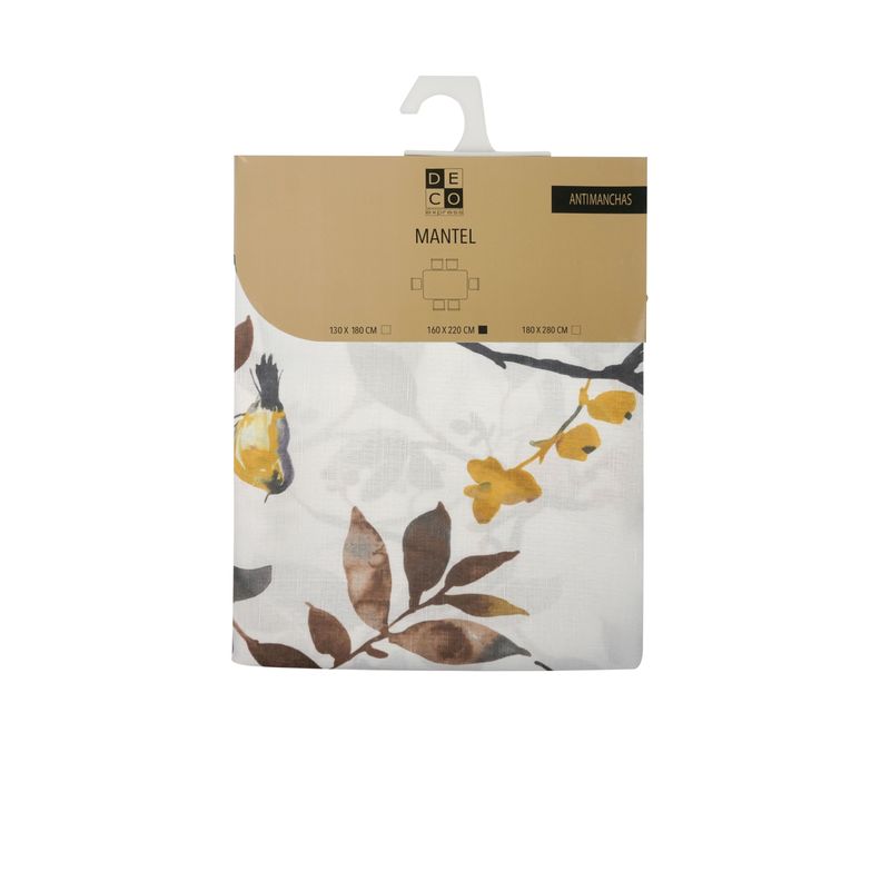 MANTEL ANTIMANCHAS PAJAROS 130X180 CM   -1