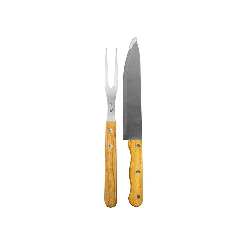 SET 2 PCS CUCHILLO Y TENEDOR ASADO ALEX -0