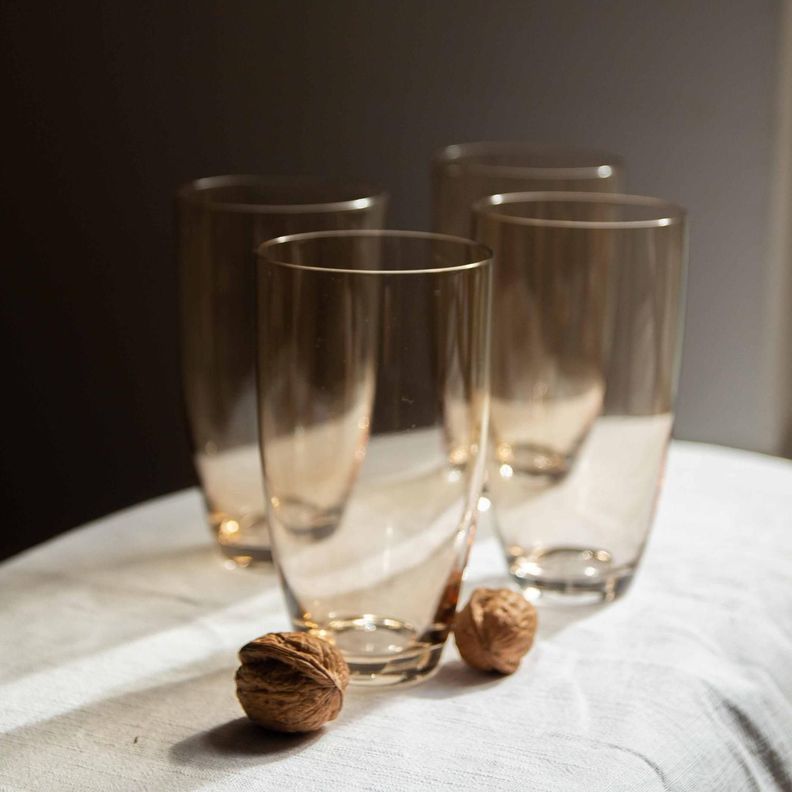Set 6 Vasos Gota alto ambar-1