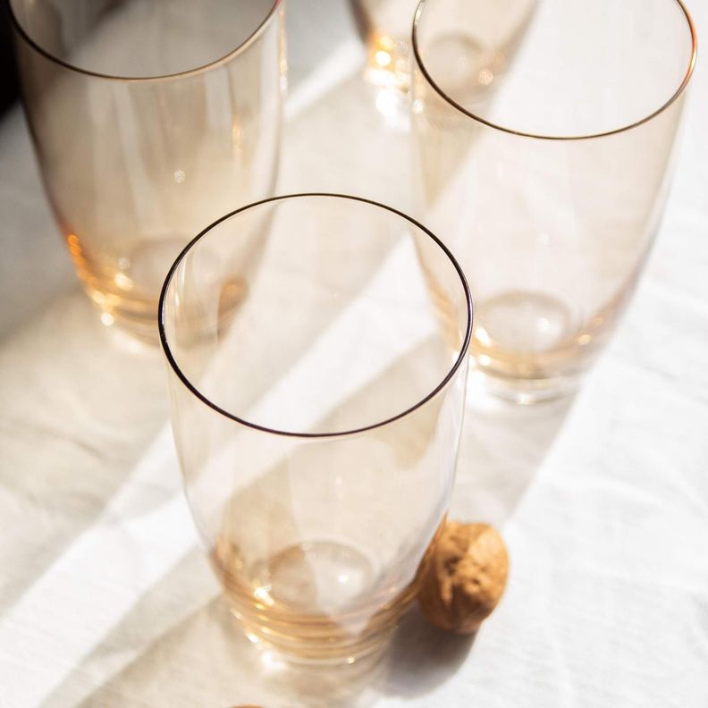 Set 6 Vasos Gota alto ambar-2