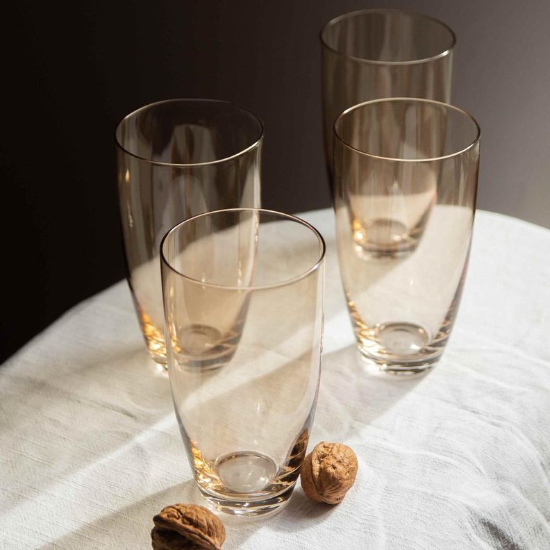 Set 6 Vasos Gota alto ambar-4